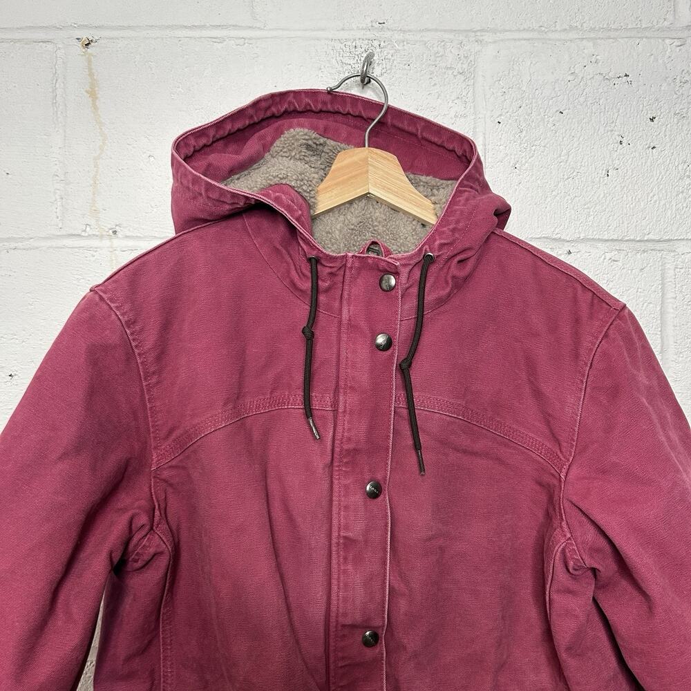 Y2K Carhartt Sherpa-Lined Sandstone Berkley Jacket “Merlot” - Picture 3 of 15
